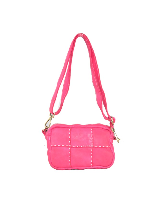 Woman washed leather shoulder bag -...