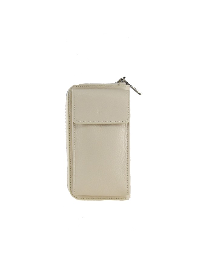 Woman leather wallet with shoulder...