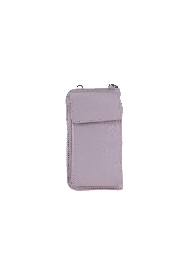 Woman leather wallet with shoulder...