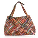 Borsa in pelle patchwork intrecciato - 9328
