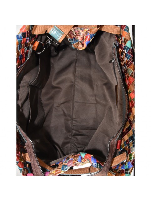 Woven leather bag with... 2