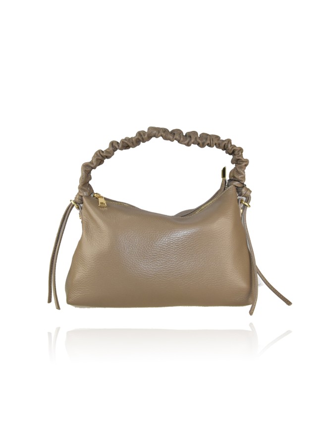 Leather bag with shoulder strap -...