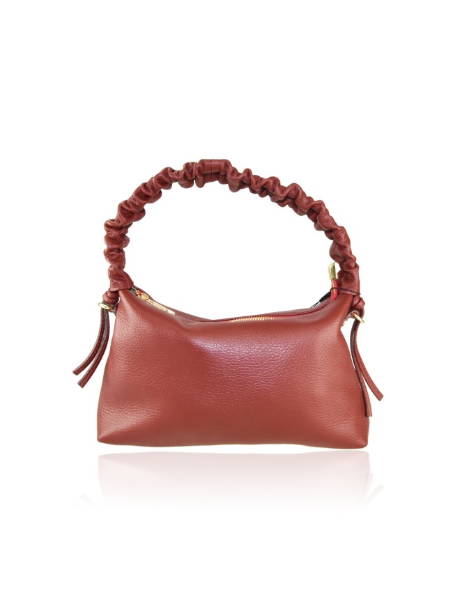 Leather bag with shoulder strap -...