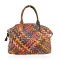 Borsa in pelle patchwork intrecciato - 9338