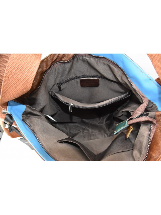 Convertible shoulder leather bag in...