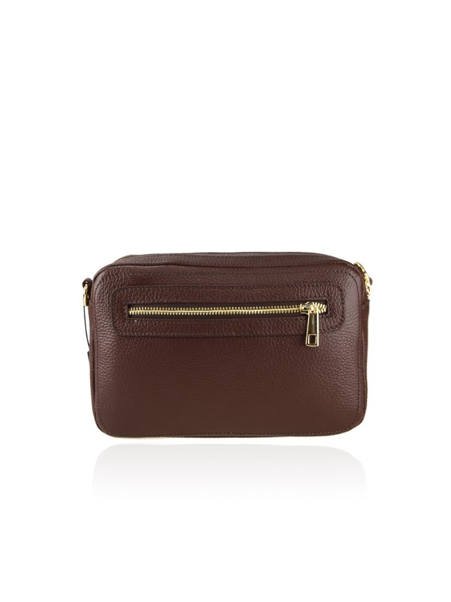 Leather bag with shoulder strap -...