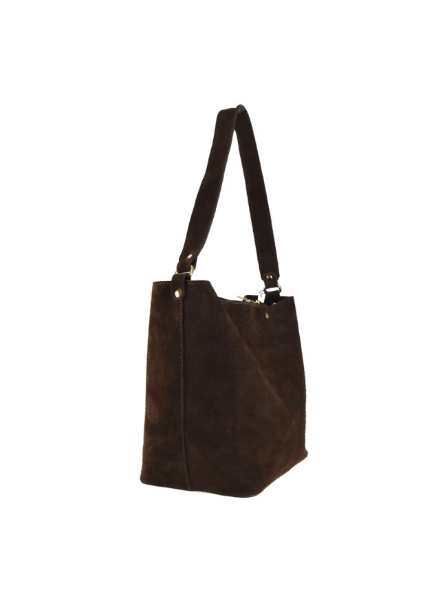 Woman suede leather shoulder bag -...