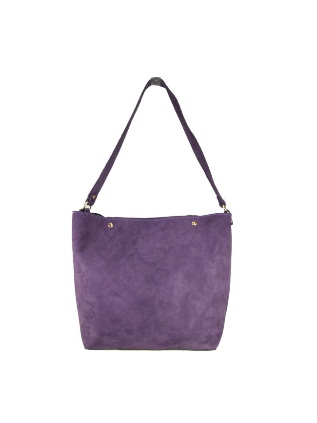 Woman suede leather shoulder bag -...
