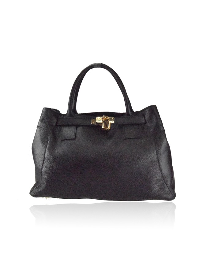 Leather bag with shoulder strap -...