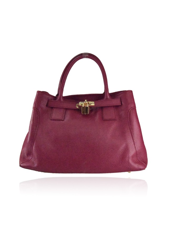 Leather bag with shoulder strap -...