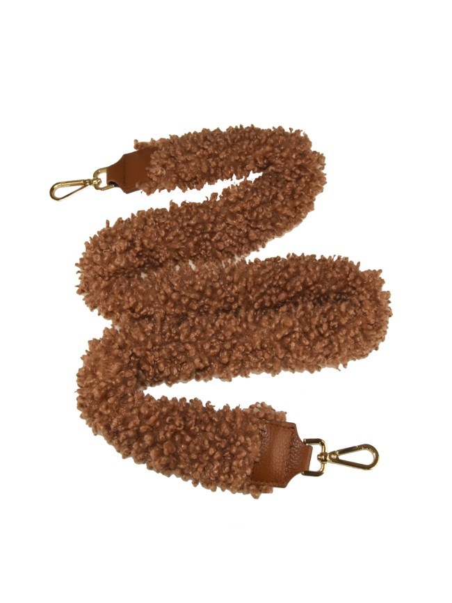 Synthetic fur & leather strap for bag - TD800