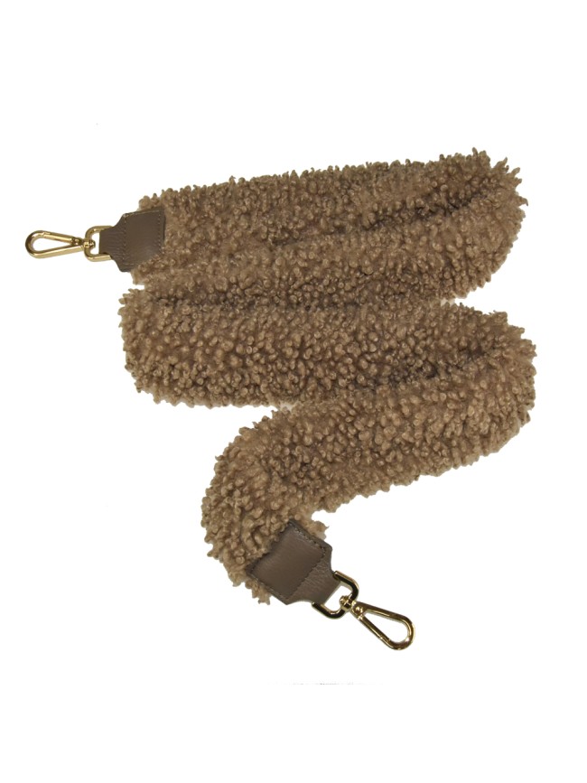 Synthetic fur & leather strap for bag...