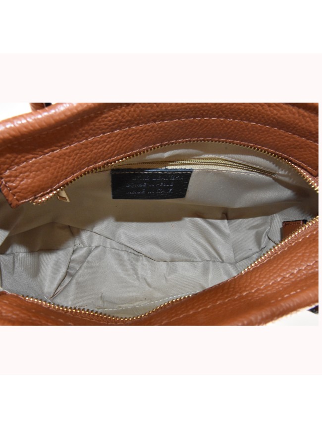 Borsa a mano in pelle con cavallino -...