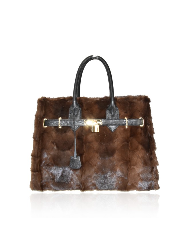 Leather  handbag with fox - FOX1208135