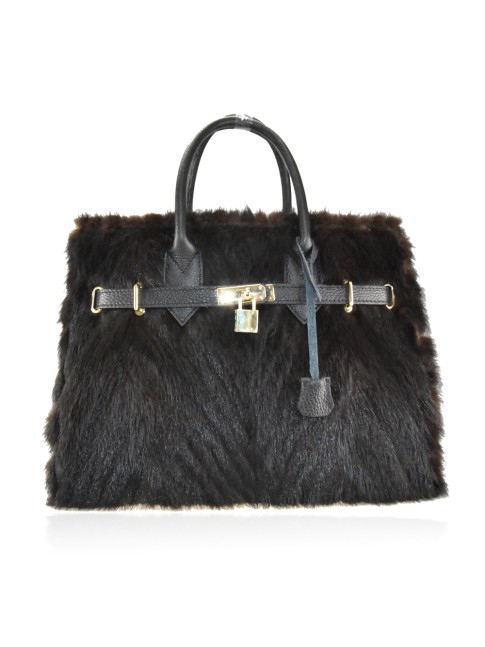 Borsa in pelle con pelo... 2