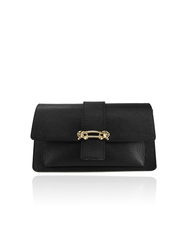 Leather bag with shoulder strap -...