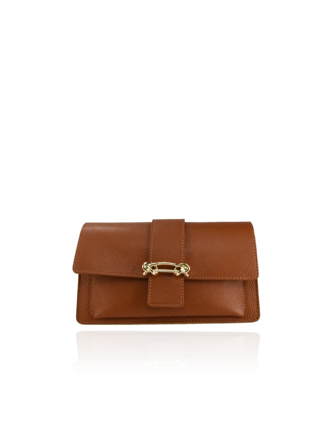 Leather bag with shoulder strap -...