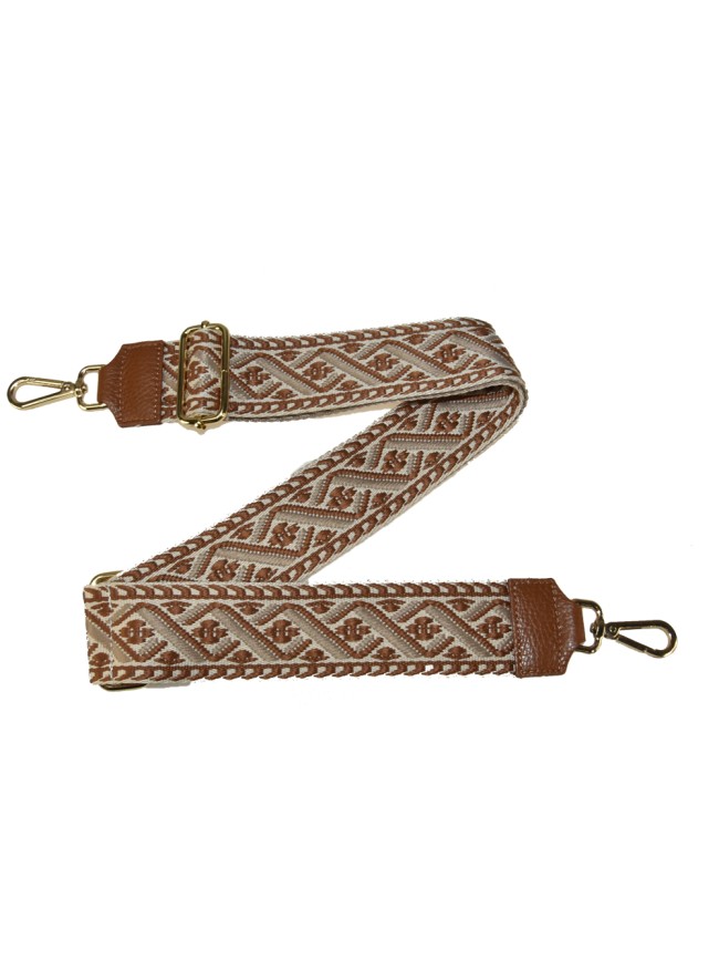 Tracolla tessuto & pelle made italy -...