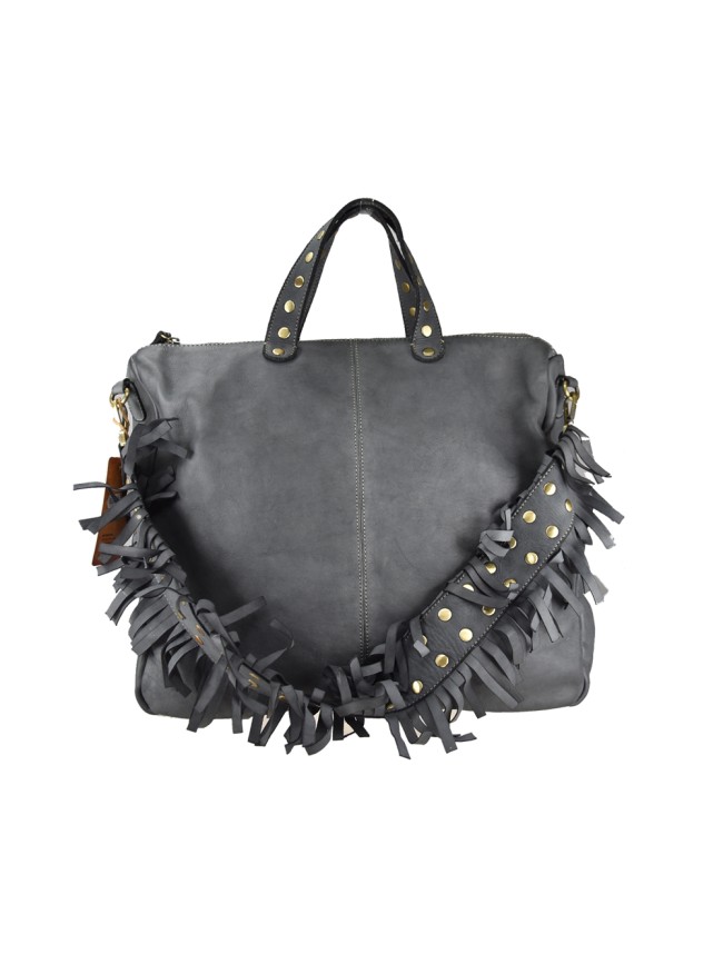 Woman vintage leather hand & shoulder bag - MF59865