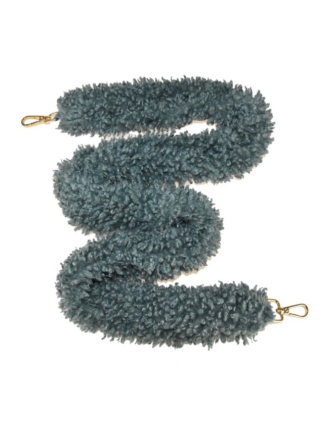 Synthetic fur & leather strap for bag...