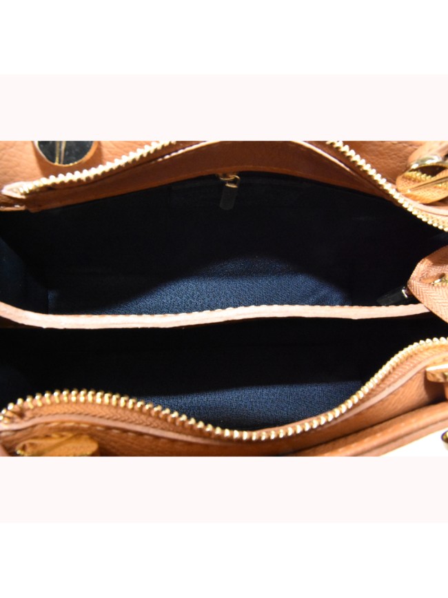 Leather bag with shoulder strap -...