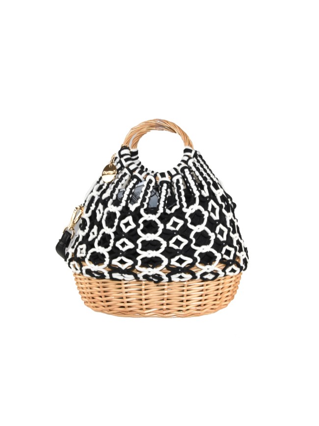 Borsa donna in bambu & tessuto a mano...