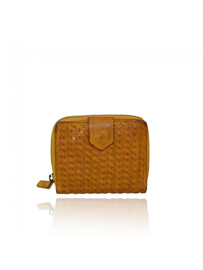 Portafoglio in pelle effetto vintage...