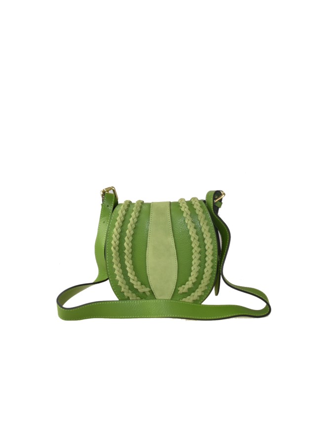 Leather bag with shoulder strap -...