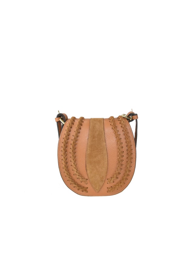 Leather bag with shoulder strap -...