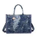 Borsa a mano in jeans con tracolla - 70362