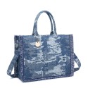Borsa a mano in jeans con tracolla - 70362