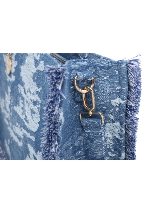 Borsa a mano in jeans con tracolla -...