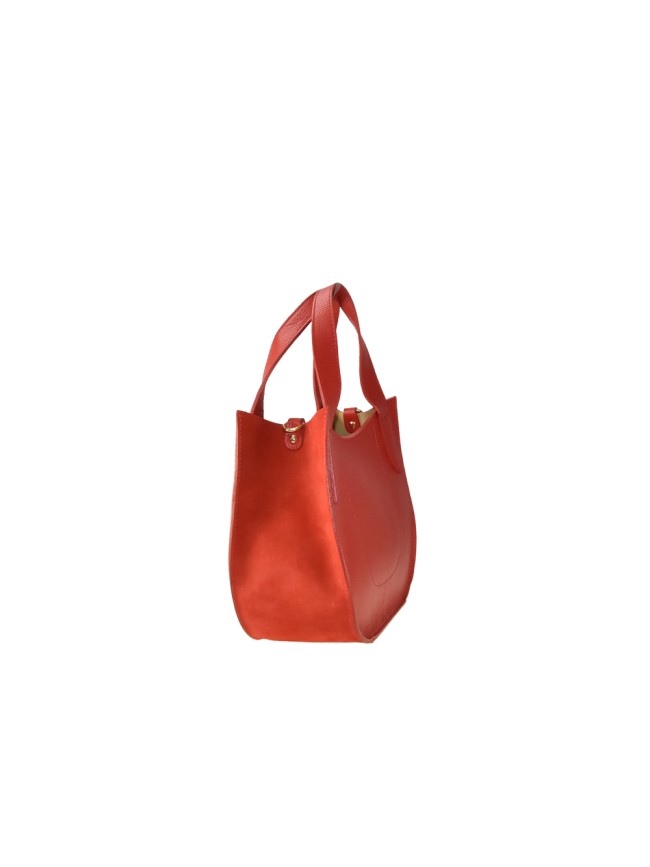 Leather bag with shoulder strap -...