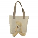 Borsa a spalla donna in tessuto con accessorio - OS28831
