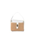 Borsa a mano  in pelle e raffia con tracolla - RP26828