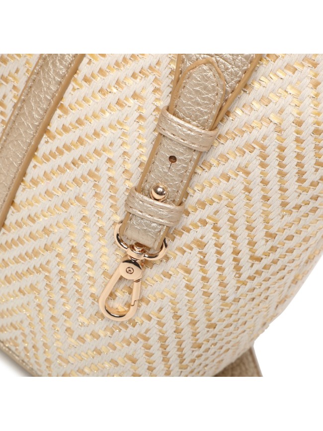 Woman textile & synthetic leather bag...