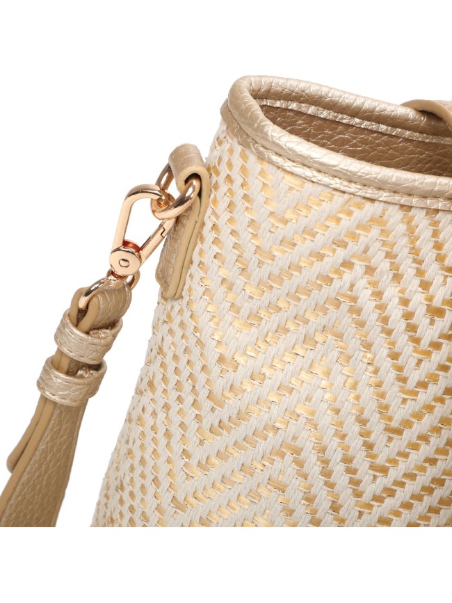 Borsa a spalla donna in tessuto &...