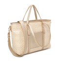 Woman textile & synthetic leather bag - PF507