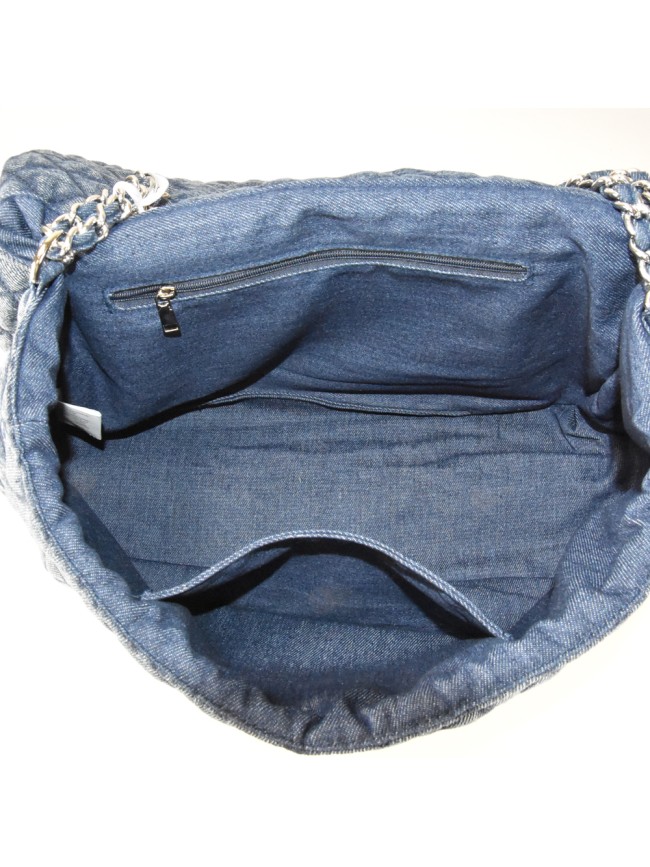 Borsa a spalla donna in jeans con...