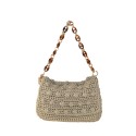 Woman textile shoulder bag - H02303