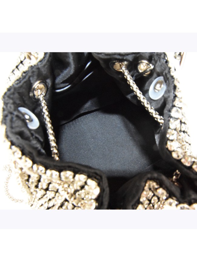 Woman shoulder pochette with strass -...