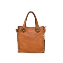 Woman vintage leather hand & shoulder bag - YN35838