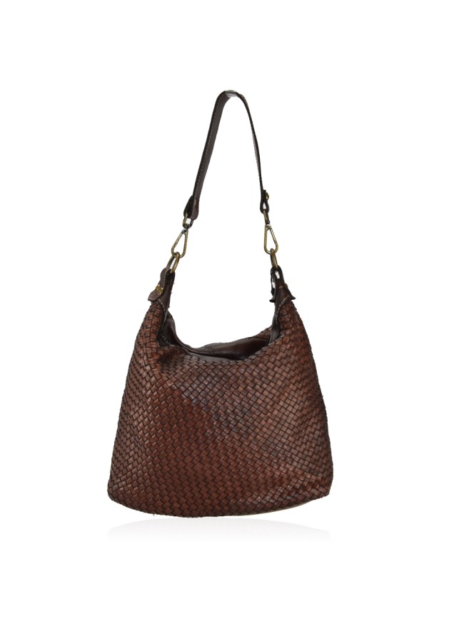 Vintaage shopping woven leather bag -...