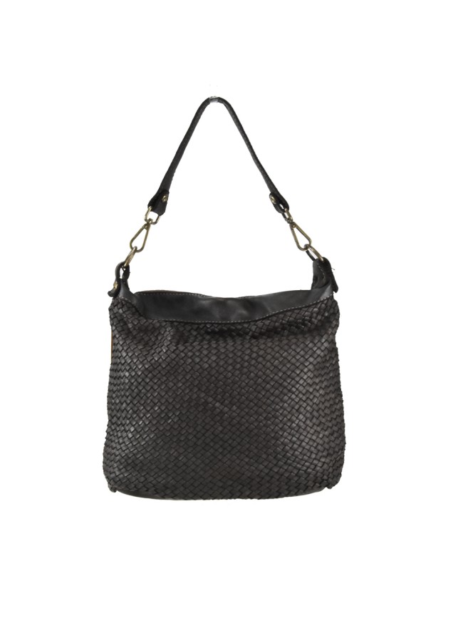 Vintaage shopping woven leather bag -...