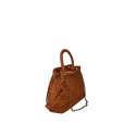 woven vintage Leather hand bag with shoulder strap - YC49854