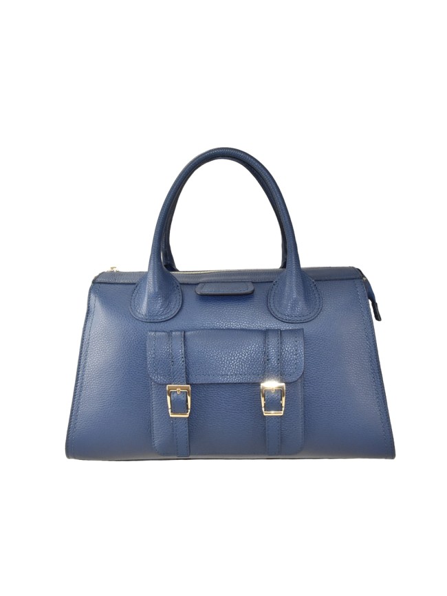 Leather handbag with shoulder strap -...