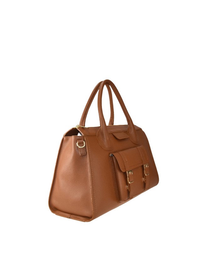 Borsa a mano  in pelle con tracolla -...