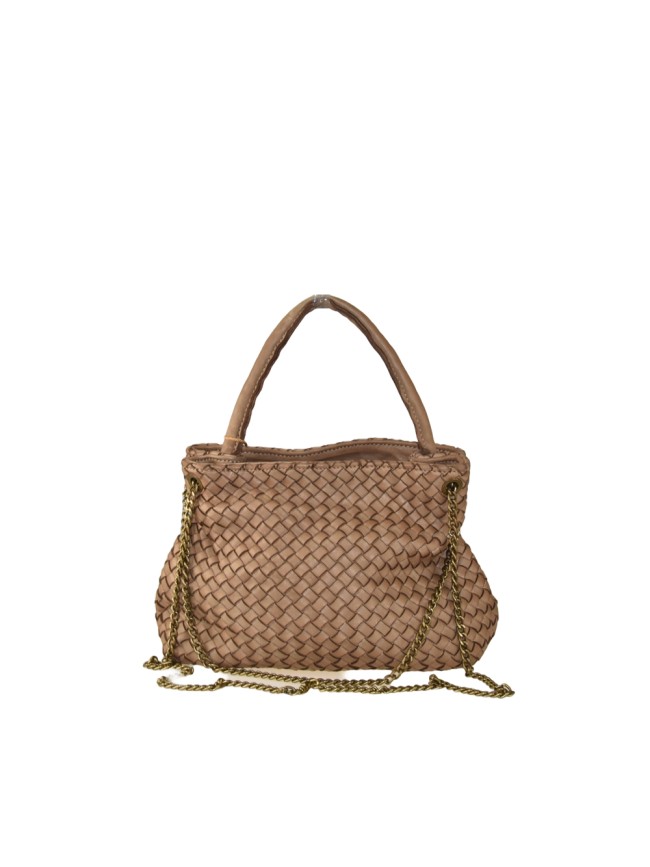 woven vintage Leather hand bag with...