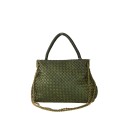 Borsa a mano  in pelle vintage intrecciato con tracolla - YC49854