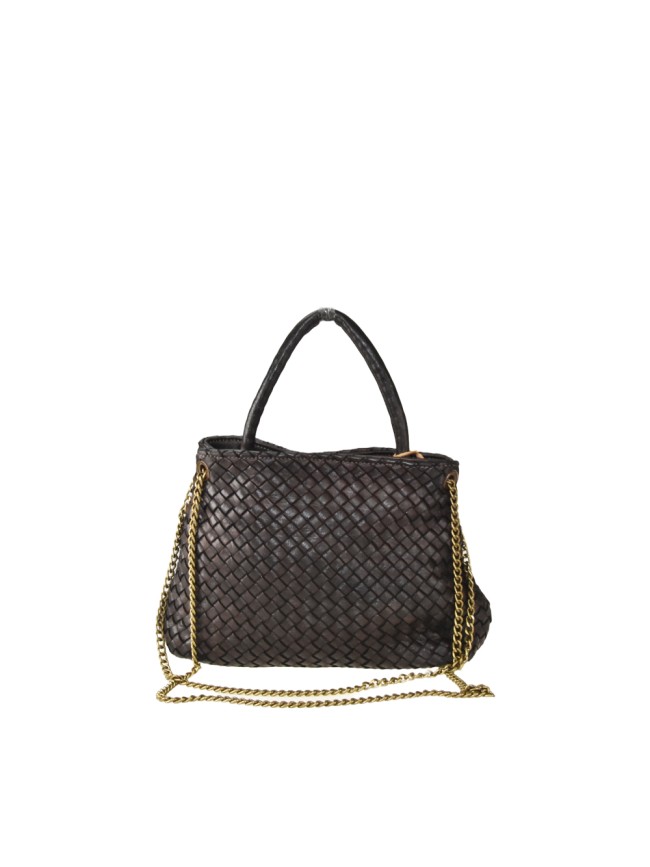 woven vintage Leather hand bag with...